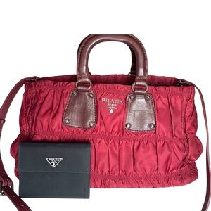 Prada Tessuto Nylon Gaufre Top handle Bag with Wallet